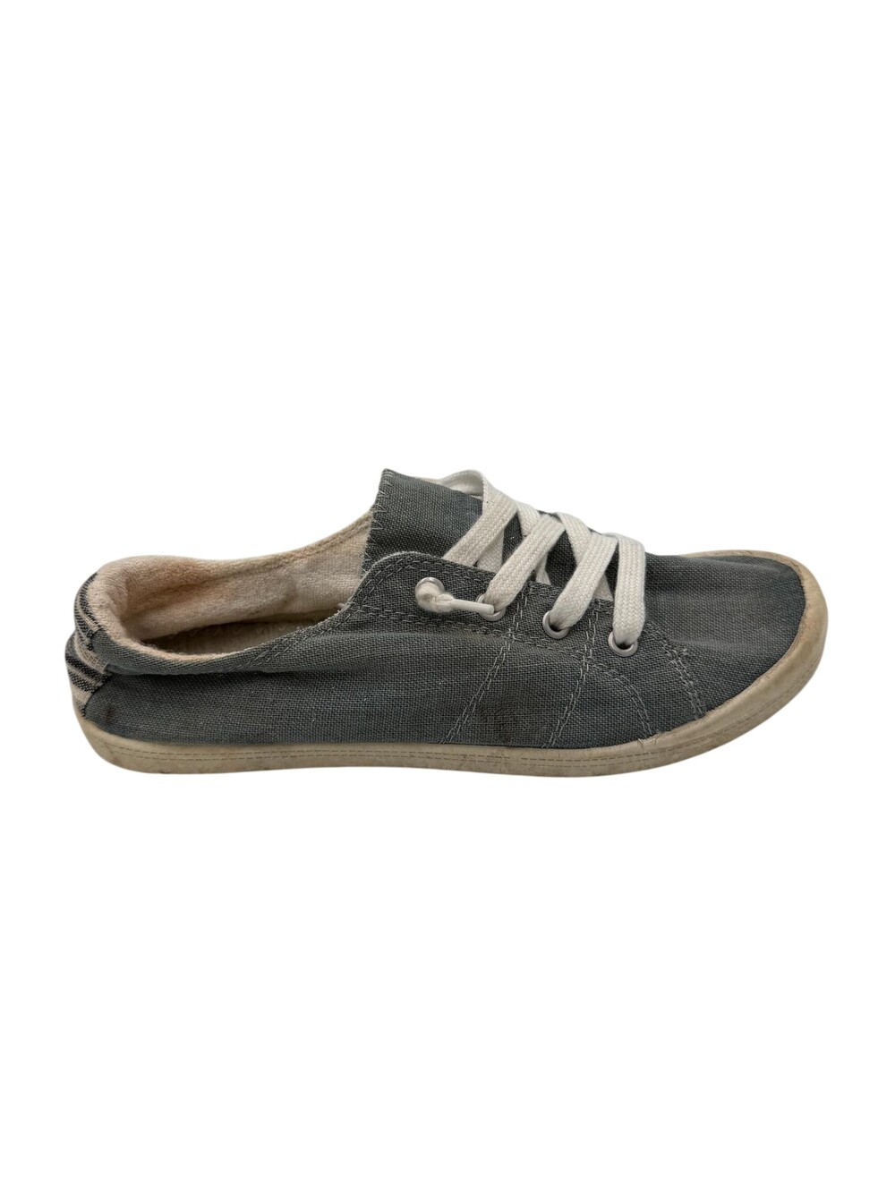 Dexter Shoes Womens Size 8 Gray Canvas Lined Lace Up Sneakers Casual Low Top
